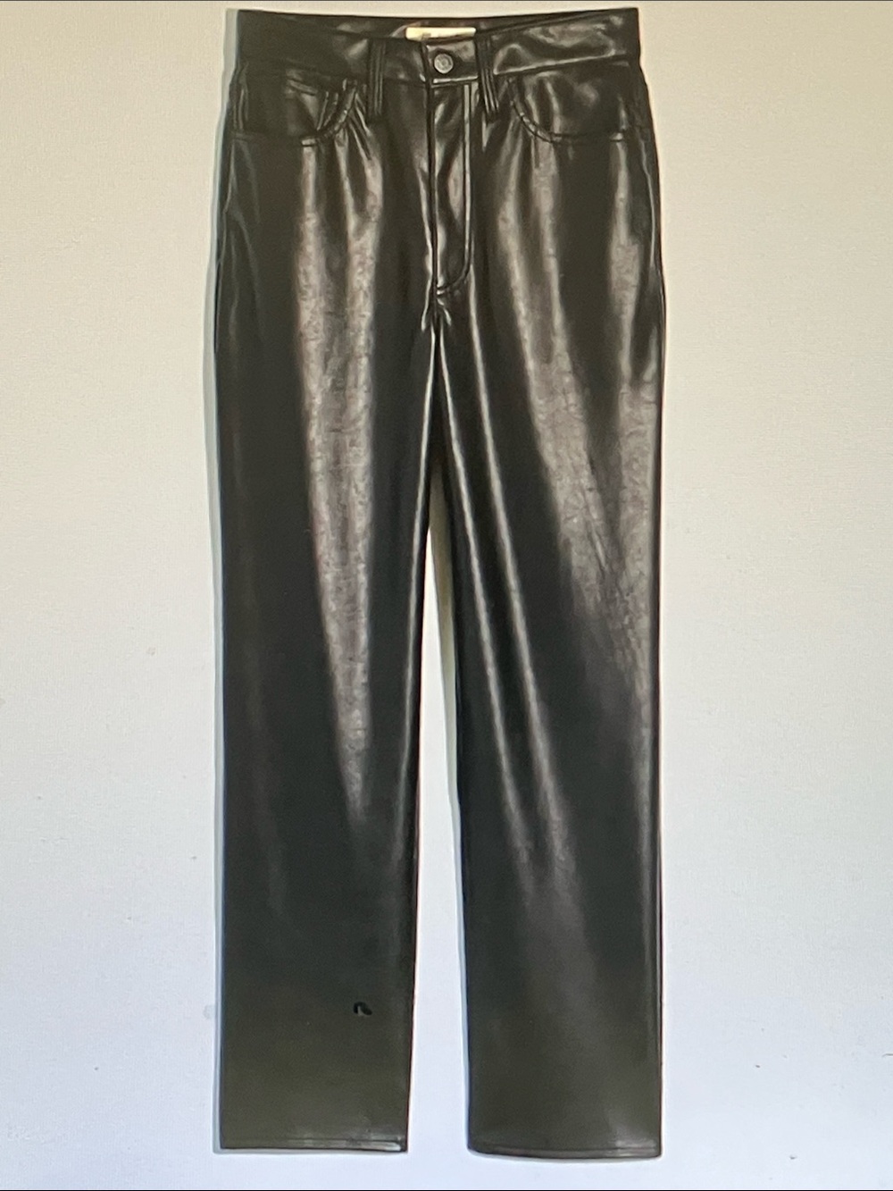 Madewell Black Faux-Leather Straight Leg Pants